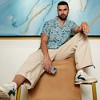Campus Sutra Men Men's Sky Blue Foliage Shirt - 3 of 3
