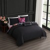 Bebejan Black Night Poppies 100% Cotton 5 Piece Reversible Comforter Set - 4 of 4