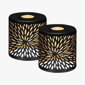 Metal Pendant Lamp Shades Set of 2, Cylinder Lamp Shade Light Fixture Replacement Metal Globe with 1-5/8-Inch Fitter, Diameter 4.75” Height 5.0" - 1 of 4