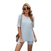 Haute Edition Lightweight Matching Biker Short and T-Shirt Set with Plus - 2 of 3