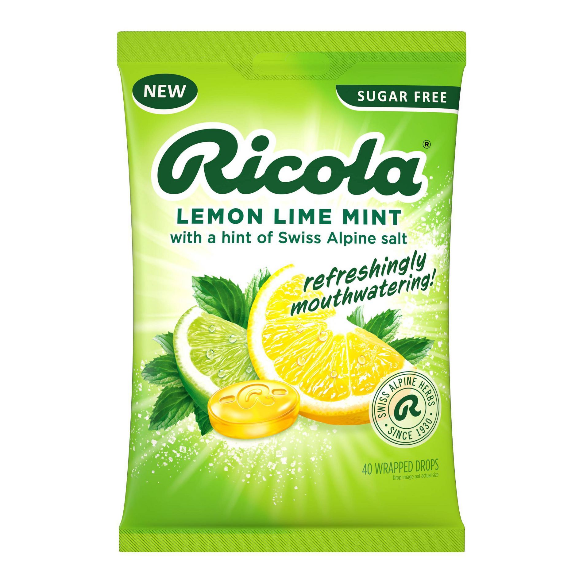 Ricola Sugar Free Mouthwatering Drops to Quench Dry Mouth - 40ct