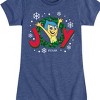 Girls' - Inside Out 2 - Joy Christmas Wreath Fitted Short Sleeve Graphic T-Shirt - 2 of 4
