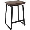 Set of 2 Geo Industrial Counter Height Barstool Black/Brown - LumiSource - image 2 of 4