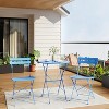 3-Piece Patio Bistro Set with Round Table & 2 Folding Chairs, for Balcony, Garden, Porch – Space-Saving Design (Flat Tube) - 2 of 4