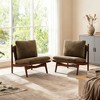 Scott Living Vista Accent Chair Mocha with Natural Wood Frame, Set of 2 - 2 of 4
