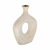 Sagebrook Home Ceramic Oval Vase - Contemporary Glam Abstract Cut-Out Vase Beaded - 3 of 4