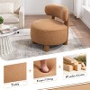 PAGED Modern Armless Accent Chair, Living Room Chair with Curved Backrest, Teddy Fabric Reading Chair for Bedroom, Living Room - 4 of 4