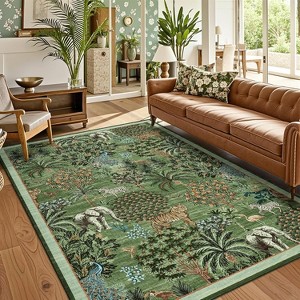 Coucheta Area Rug, Washable Low Pile Indoor with Non-Slip Backing,Soft Stain Resistant Carpet for Living Room, Bedroom,Kids Room,Multi-Color & Size - 1 of 4