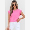 Amaryllis Women’s Braided Sleeve Detail Sleeveless Relaxed Fit Casual Solid Top Lightweight Versatile - 2 of 4