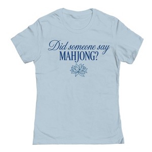Rerun Island Women's Did Someone Say Mahjong Flowers Luxury Paradise With A Side Of Chaos Short Sleeve Graphic Cotton T-Shirt - 1 of 4