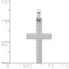 Black Bow Jewelry 14k Yellow or White Gold Hollow Lattice Cross Pendant, 14 x 33mm - 4 of 4