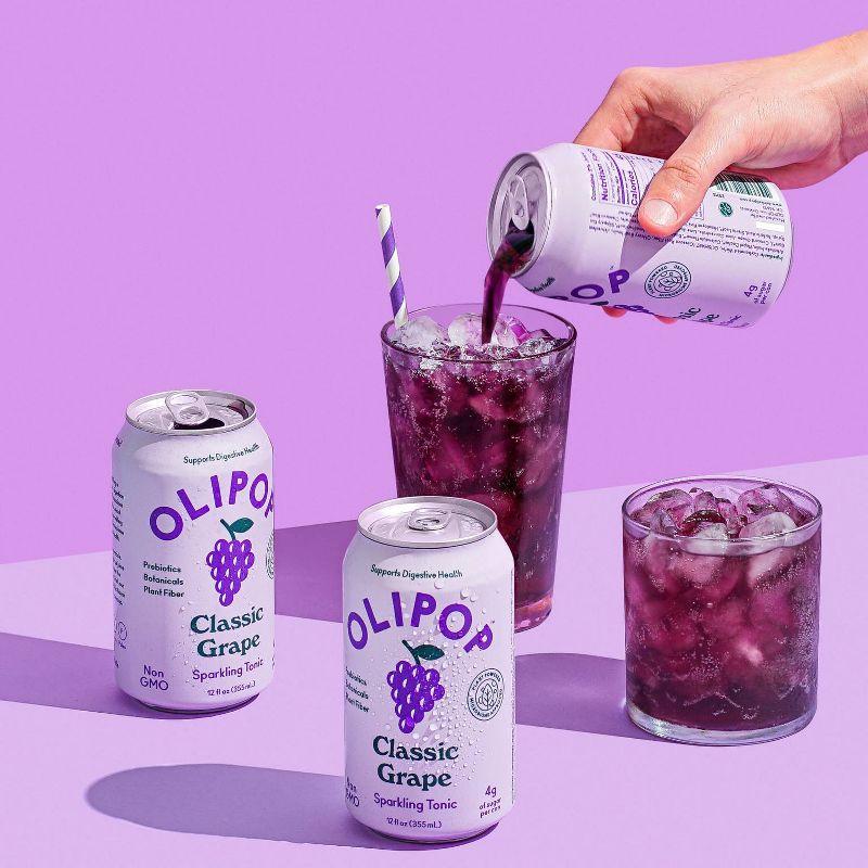 OLIPOP Classic Grape Prebiotic Soda - 12 fl oz, 2 of 16