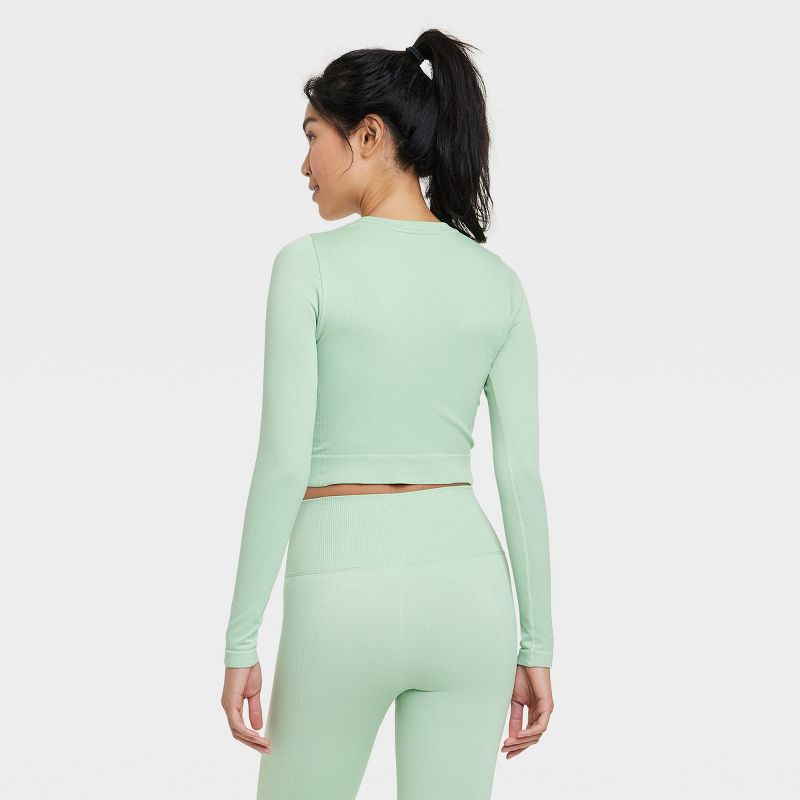 Women's Seamless Long Sleeve Crop Top - All In Motion™, 5 of 9