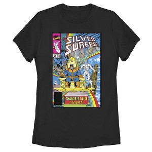 Women's Marvel Silver Surfer Rainbow Thanos's Guide Comic Cover T-Shirt - 1 of 3