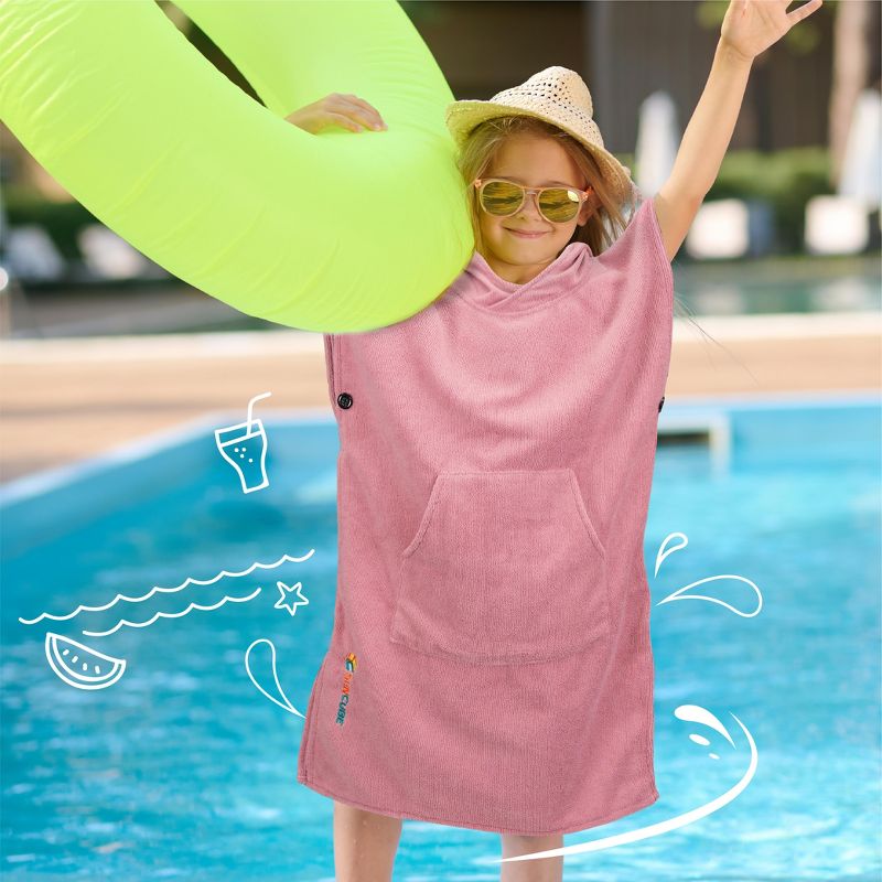 SUN CUBE Kids Changing Robe Surf Beach Towels, Quick Dry Wearable Towel Hood Pocket, Wetsuit Changing Cape for Toddler Boys Girls 3-8, 5 of 8