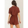 Women's Comfy Cutie Button-front Belted Romper - HYFVE - 2 of 4