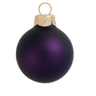 Northlight 28ct Matte Glass Ball Christmas Ornament Set 2" - Purple