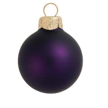 Northlight Matte Finish Glass Christmas Ball Ornaments - 4.75" (120mm) - Purple - 4ct