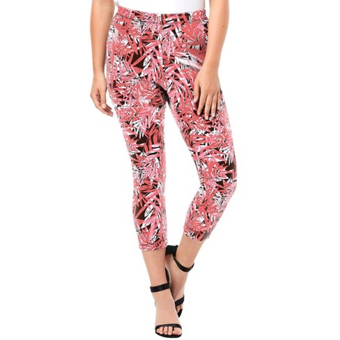 Roaman's Women's Plus Size Essential Stretch Capri Legging - 14/16, Pink :  Target