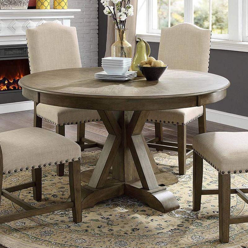 Iohomes Jellison Transitional Round Dining Table Light Oak - HOMES: Inside + Out, 3 of 6