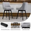Dyonery 26" Swivel Counter Height Bar Stools with Backrests, Upholstered Seats & Wood Legs for Kitchen Island - 3 of 4