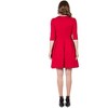 Womens Scoop Neck Three Quarter Sleeve Fit N Flare Knee Length Dress - 24seven Comfort Apparel™ - 3 of 4