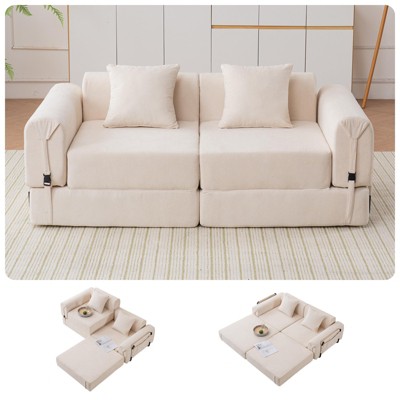Dolonm Combination Sofa, Foldable Casual Sofa, No Assembly Required,3-seats 3-Pads, for Living Room and Bedroom
