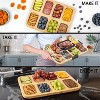 Charcuterie Board with Clear Lid, Bamboo Cheese Cutting Board with 8 Compartments, Picnic Serving Tray with Black Handles - 3 of 4