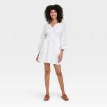 Women's Puff 3/4 Sleeve Eyelet Mini Dress - Universal Thread™
