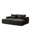 87" Oversized Sectional Lounge Chaise, No Assembly Required, Cloud Plush Loveseat with Reclining Sofa Bed - 3 of 4