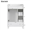 OUTSUPPLY Bathroom Vanity with Ceramic Sink, 2 Drawers & Storage Cabinet, Easy Assembly - 3 of 4