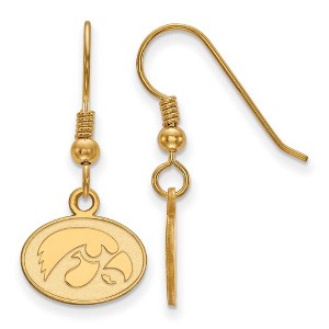 Black Bow Jewelry 14k Yellow Gold Plated Sterling Silver Iowa Hawkeyes NCAA Dangle Earrings - 1 of 3
