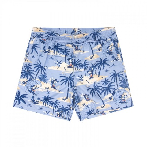 Mickey Mouse Mens Mickey Mouse Big Wave Swim Board Shorts - Small
