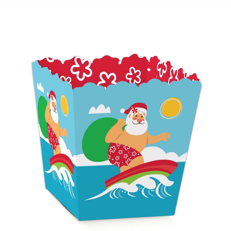 Big Dot of Happiness Tropical Christmas - Party Mini Favor Boxes - Beach Santa Holiday Party Treat Candy Boxes - Set of 12, 1 of 6