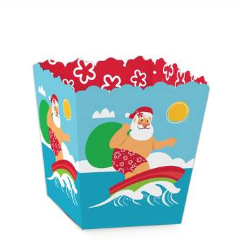 Big Dot of Happiness Tropical Christmas - Party Mini Favor Boxes - Beach Santa Holiday Party Treat Candy Boxes - Set of 12