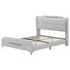 PAGED King Size Platform Bed with Headboard, Modern PU Leather Upholstered Bed Frame for Kids, Teens, Adults, No Box Spring Required - 2 of 4