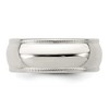 Black Bow Jewelry Men's 7mm Sterling Silver Half Round Milgrain Edge Standard Fit Band - 3 of 4