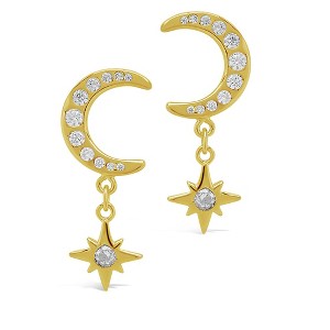 SHINE by Sterling Forever Crescent & Star Drop Studs - 1 of 3