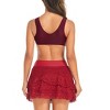 Women's Underwire Full Coverage Bikini Top Criss Cross Swim Crop Top Push Up Bathing Suit - 2 of 4