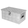 Gulches 20" Silver Aluminum Tool Box 5 Bar Tread Flat box for Truck Car Outdoor Trailer Pickup Underbody RV ATV Storage Tools Organizer w/Lock Handle - 3 of 4