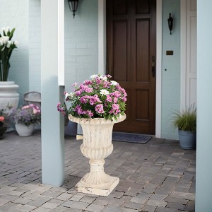 Christopher Knight Home Joanne Outdoor Mid-Century Modern Handcrafted Garden Urn, Antique White - 1 of 4