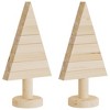 Aghana Digitals 2-Piece Solid Pine Wood Christmas Trees, 30cm, DIY Decor, Space-Saving, - 2 of 4