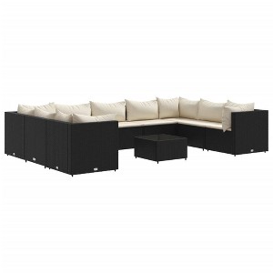 vidaXL Patio Lounge Set Black, Cream White - 1 of 4