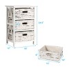 Chest w/3 Fabric Drawers Vintage Wood Frame End Table Side Sofa Table Nightstand - 3 of 4