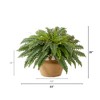 Nearly Natural 23-in Artificial Boston Fern Plant in Handmade Jute & Cotton Basket with Tassels DIY KIT - 4 of 4