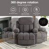 PAGED Modern Swivel Massage Recliner Chair with Heating, Rocking Chair with 2 Cup Holders, Side Pocket and USB Port for Living Room, Bedroom - 3 of 4