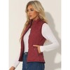 Allegra K Women's Stand Collar Lightweight Gilet Quilted Zip Vest - 2 of 4