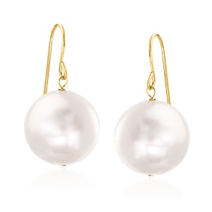 Ross-Simons 11mm Cultured Pearl Drop Earrings in 14kt Yellow Gold - 1 of 4