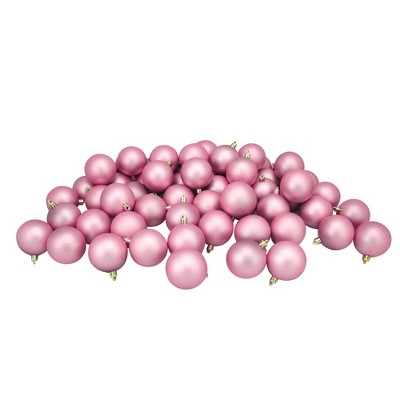 Northlight 60ct Shatterproof Matte Christmas Ball Ornament Set 2.5" - Pink