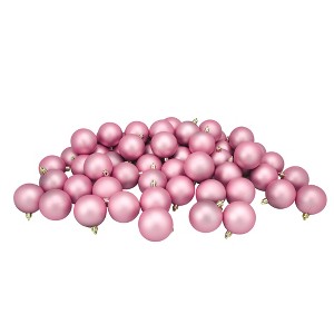 Northlight Shatterproof Matte Christmas Ball Ornaments 2.5" (60mm) - Bubblegum Pink - 60ct - 1 of 3